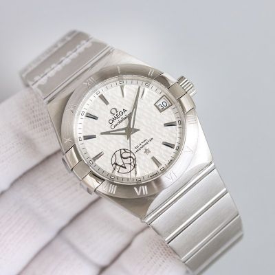 Omega 38MM 5th Constellation 8800 Movement Sun Pattern Dial Stainless Steel Strap Watch